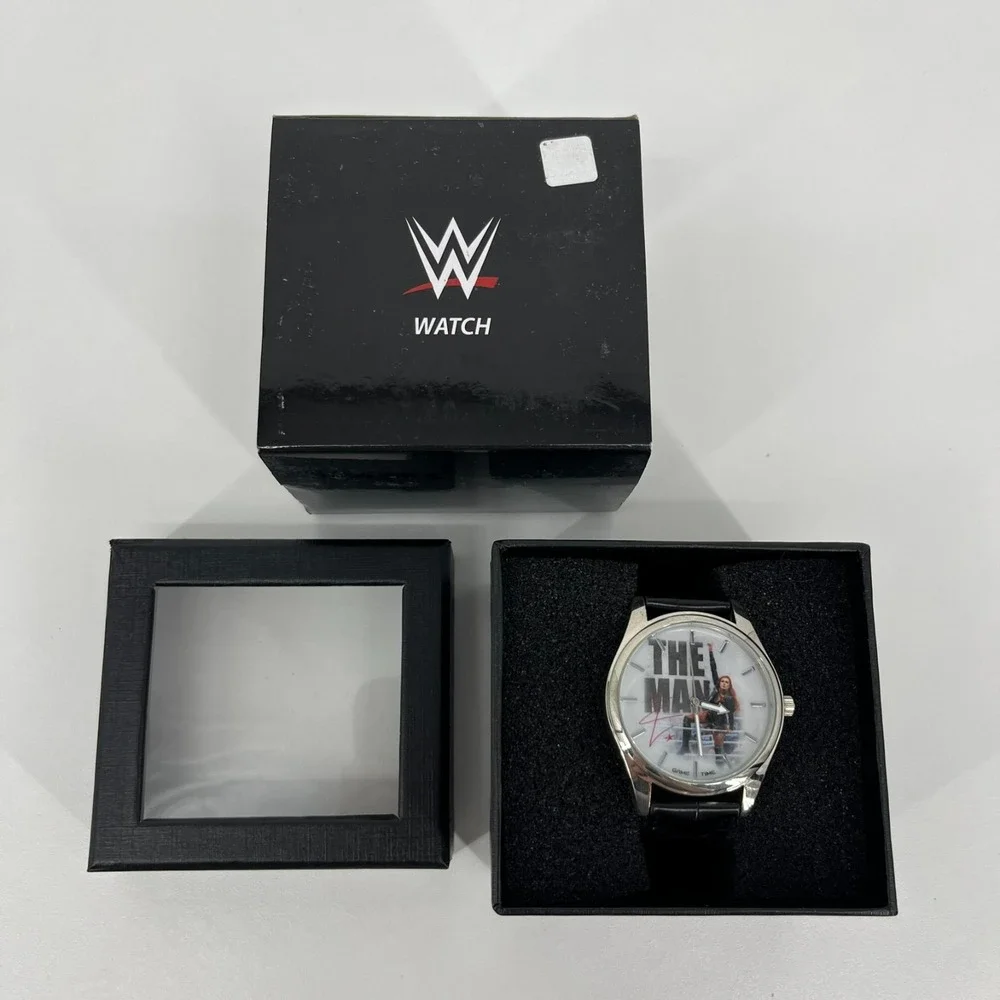 WWE Becky Lynch The Man Watch‎ Men's Size Black Leather Band Game Time New